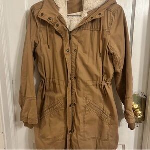 Women's Tan Hooded Jacket